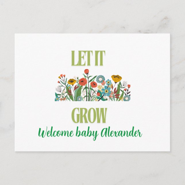 Postal de invitación para bebés (Anverso)