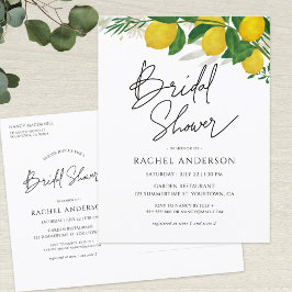 Postal de invitación para ducha de novia limón fre