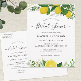 Postal de invitación para ducha de novia limón fre