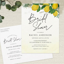 Postal de invitación para ducha de novia limón fre
