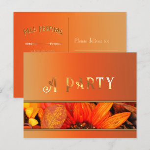 Postal de invitación para florals de otoño