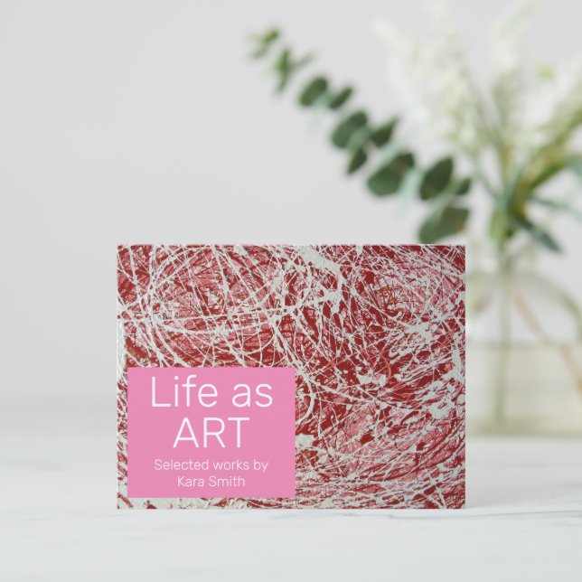 Postal de invitación para mostrar arte (Anverso de pie)