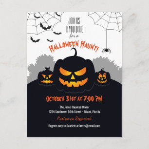 Postal De Invitación Parche de calabaza encorvado
