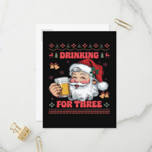 Postal De Invitación Pareja de Papá Noel Navidad