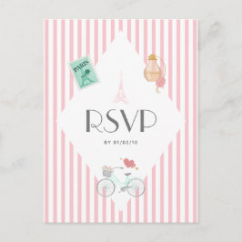Postal De Invitación París Tema Boda RSVP