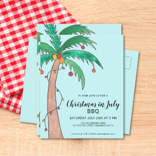 Postal De Invitación Parrillada de Navidad en Julio Palma