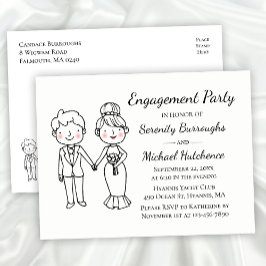 Postal De Invitación Partido de compromiso de Boda de Cuta Personalizad
