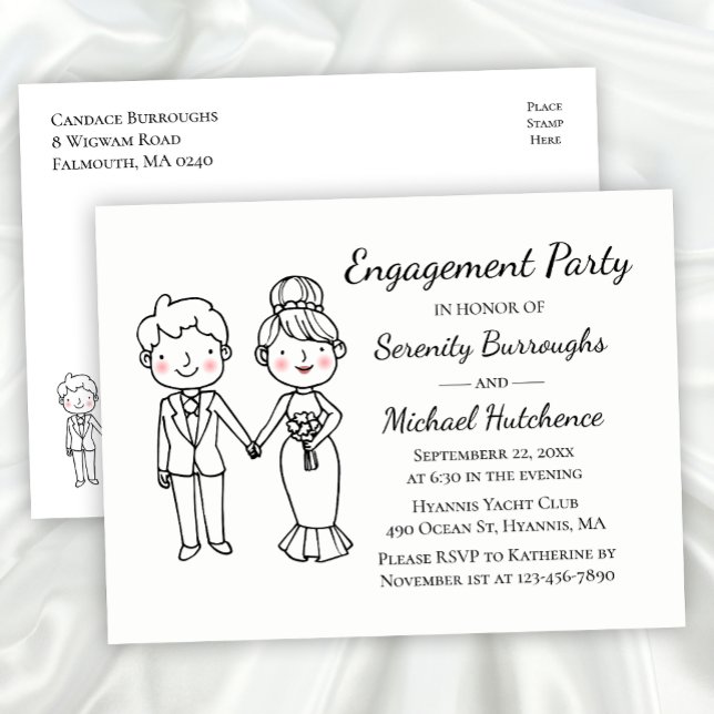 Postal De Invitación Partido de compromiso de Boda de Cuta Personalizad (Subido por el creador)
