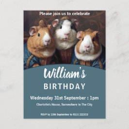 Postal De Invitación Partido de cumpleaños de los cerdos del Renacimien