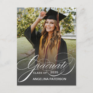 Postal De Invitación Partido de Graduación de Caligrafía Clásica Modern