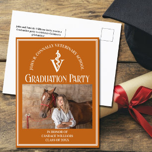 Postal De Invitación Partido de Graduación de Foto de Escuela Veterinar