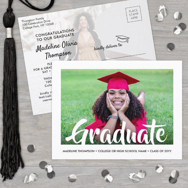 Postal De Invitación Partido de Graduación de Fotografía de Caligrafía  (Subido por el creador)