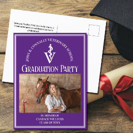 Postal De Invitación Partido de Graduación de Fotografía de Escuela Vet