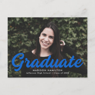 Postal De Invitación Partido de Graduación de Fotografía de Guión Azul