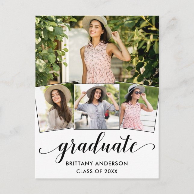 Postal De Invitación Partido de Graduación de Fotografía Moderno 4 (Anverso)