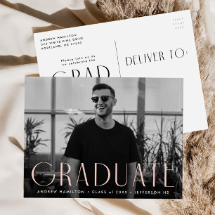 Postal De Invitación Partido de Graduación de Fotografía Rubor de Simpl