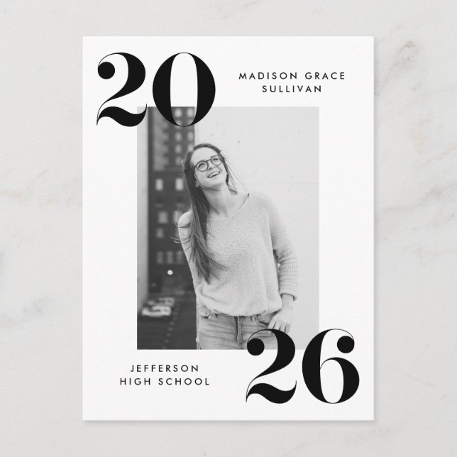 Postal De Invitación Partido de Graduación de Fotografías con Cartas Ne (Anverso)