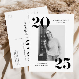 Postal De Invitación Partido de Graduación de Fotografías con Cartas Ne