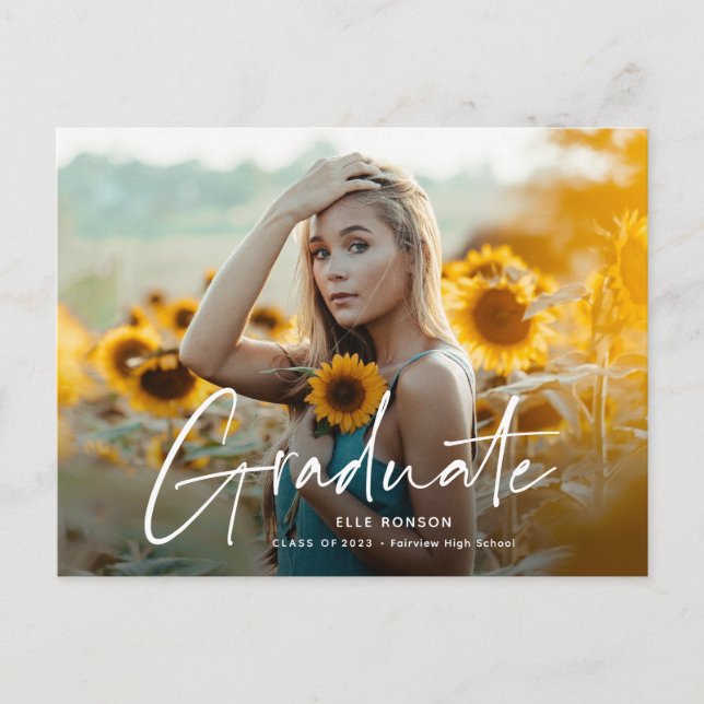 Postal De Invitación Partido de Graduación de Fotografías Modernas Scri (Anverso)