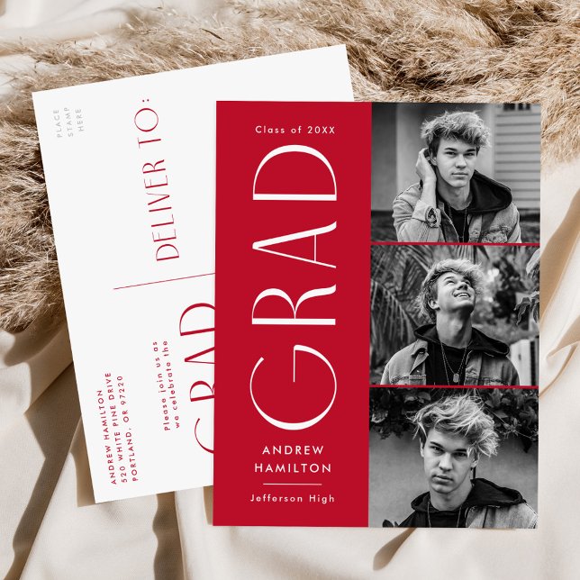 Postal De Invitación Partido de Graduación de Fotografías Red 3 de Simp (Subido por el creador)