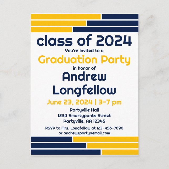 Postal De Invitación Partido de Graduación de la Marina y las Barras de (Anverso)