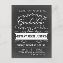 Postal De Invitación Partido de graduación de tipografía de croqueta vi