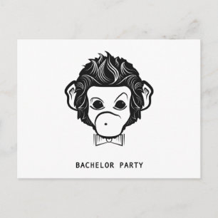 Postal De Invitación partido de soltería señor monkey