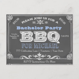 Postal De Invitación Partido del bachiller | BBQ | Valkboard vintage