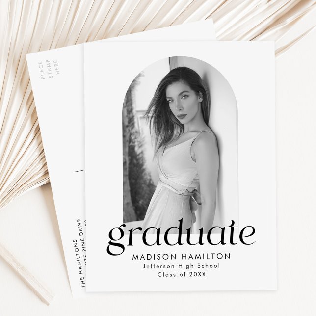 Postal De Invitación Partido Moderno de Graduación de Foto Arco Minimal (Subido por el creador)