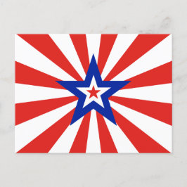 Postal De Invitación Partido Patriótico Estrella Roja Americana Explosi