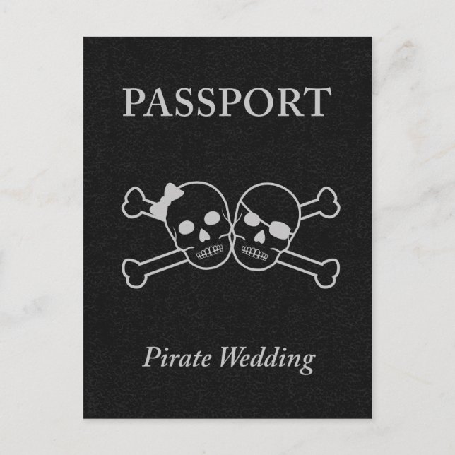 Postal De Invitación pasaporte boda pirata (Anverso)