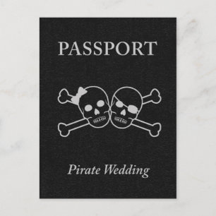 Postal De Invitación pasaporte de boda pirata