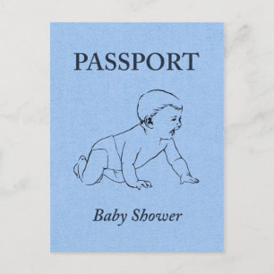 Postal De Invitación pasaporte de ducha de bebé