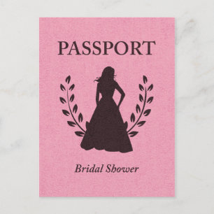 Postal De Invitación Pasaporte de ducha de novia