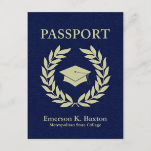 Postal De Invitación pasaporte de graduación