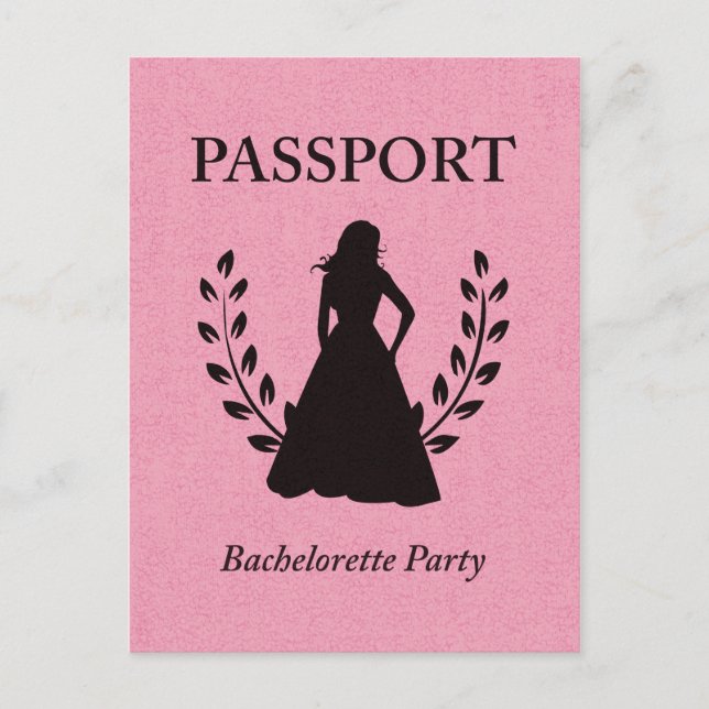 Postal De Invitación pasaporte de partido de soltera (Anverso)