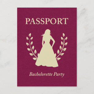 Postal De Invitación pasaporte del fiesta del bachelorette