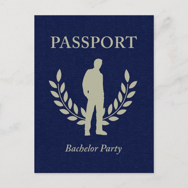 Postal De Invitación pasaporte para despedida de soltero (Anverso)