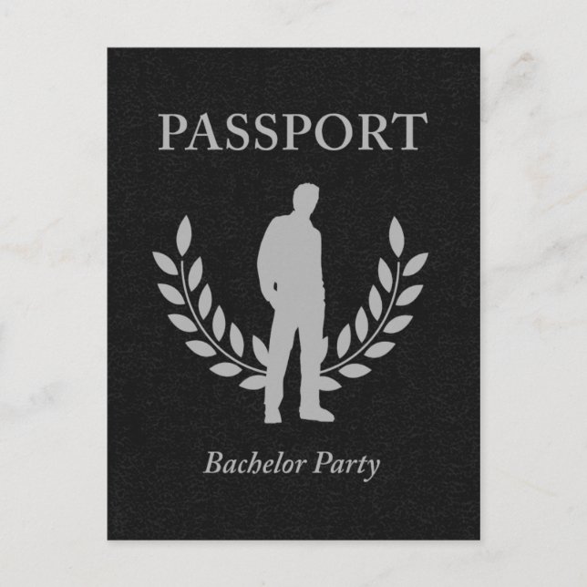 Postal De Invitación pasaporte para la despedida de soltero (Anverso)