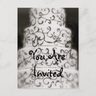 Postal De Invitación Pastel de Boda Elegante
