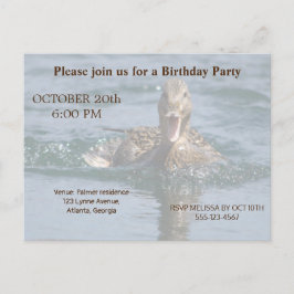 Postal De Invitación Pato con el pico abierto