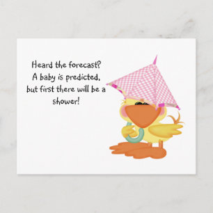 Postal De Invitación Pato Invitar-Rosado de encargo de Baby Shower en