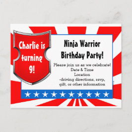 Postal De Invitación Patriotismo del partido de cumpleaños de guerreros