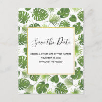 Patrón de hojas tropicales verdes con clase Guarda