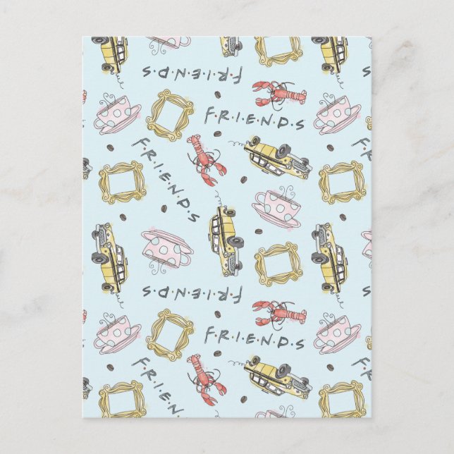 Postal De Invitación Patrón de iconos de acuarela de FRIENDS™ (Anverso)