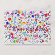 Patrón de remolino floral colorido dibujado a mano