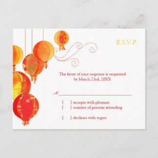 Postal De Invitación Patrones de papel asiáticos lindo matrimonio RSVP