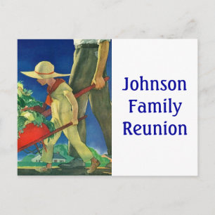 Postal De Invitación PC de renuencia de la familia de jardines rurales 