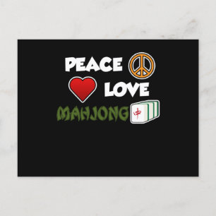 Postal De Invitación Peace Love Mahjong Game Mahjong Player Games