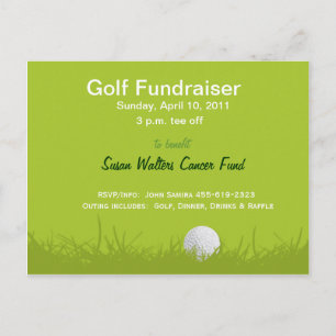 Postal De Invitación Pelota de golf en Tee